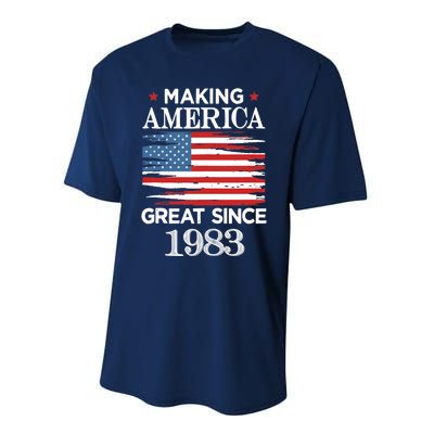 Funny Making America Great Since 1983 Birthday Party Gift Tank Top Performance Sprint T-Shirt