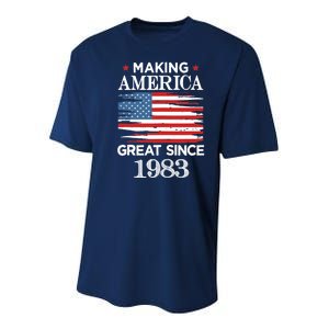 Funny Making America Great Since 1983 Birthday Party Gift Tank Top Youth Performance Sprint T-Shirt