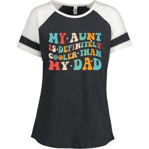 Funny My Aunt Is Definitely Cooler Than My Dad Auntie Niece Enza Ladies Jersey Colorblock Tee