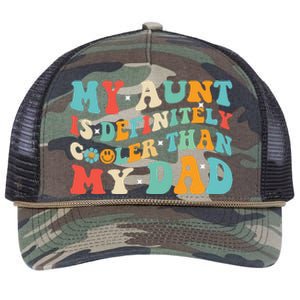 Funny My Aunt Is Definitely Cooler Than My Dad Auntie Niece Retro Rope Trucker Hat Cap