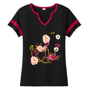 Floral Medical Art Stethoscope Nurse Doctor Assistant Gift Funny Gift Ladies Halftime Notch Neck Tee