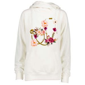 Floral Medical Art Stethoscope Nurse Doctor Assistant Gift Funny Gift Womens Funnel Neck Pullover Hood