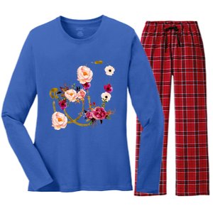 Floral Medical Art Stethoscope Nurse Doctor Assistant Gift Funny Gift Women's Long Sleeve Flannel Pajama Set 