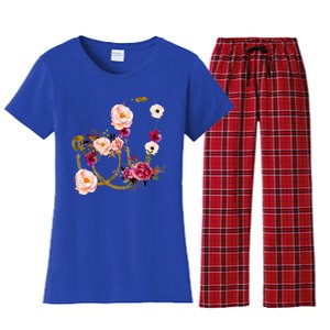 Floral Medical Art Stethoscope Nurse Doctor Assistant Gift Funny Gift Women's Flannel Pajama Set