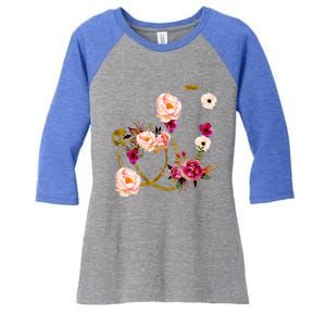 Floral Medical Art Stethoscope Nurse Doctor Assistant Gift Funny Gift Women's Tri-Blend 3/4-Sleeve Raglan Shirt