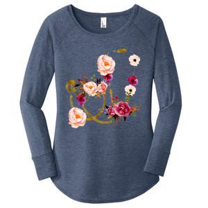 Floral Medical Art Stethoscope Nurse Doctor Assistant Gift Funny Gift Women's Perfect Tri Tunic Long Sleeve Shirt