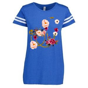 Floral Medical Art Stethoscope Nurse Doctor Assistant Gift Funny Gift Enza Ladies Jersey Football T-Shirt