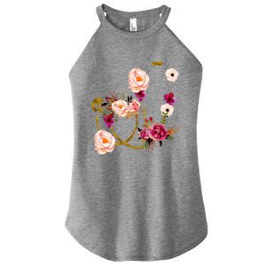 Floral Medical Art Stethoscope Nurse Doctor Assistant Gift Funny Gift Women's Perfect Tri Rocker Tank