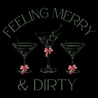 Feeling Merry And Dirty Martini Glasses Christmas Festive Womens Tank Top