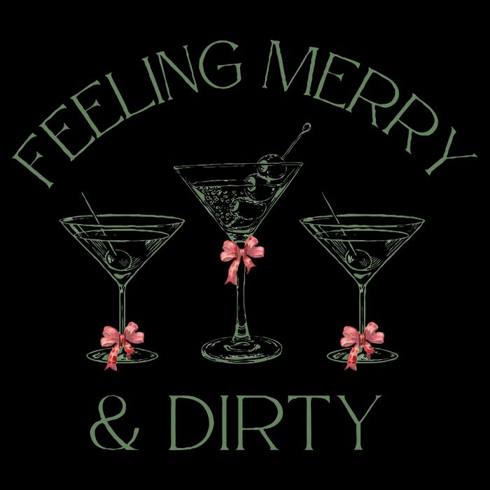 Feeling Merry And Dirty Martini Glasses Christmas Festive Womens Tank Top