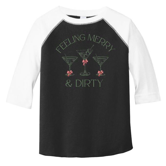 Feeling Merry And Dirty Martini Glasses Christmas Festive Toddler Fine Jersey T-Shirt