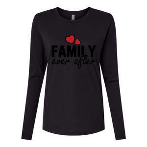 Family Matching Adoption Dad Mom Family Ever After Gift Womens Cotton Relaxed Long Sleeve T-Shirt