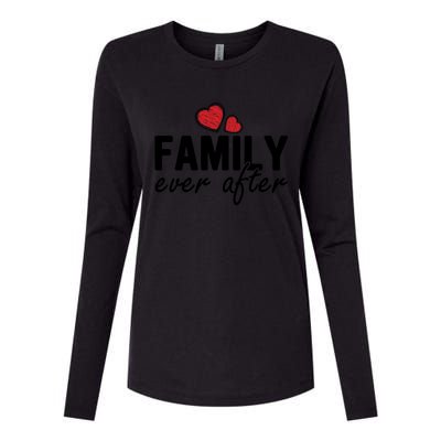 Family Matching Adoption Dad Mom Family Ever After Gift Womens Cotton Relaxed Long Sleeve T-Shirt