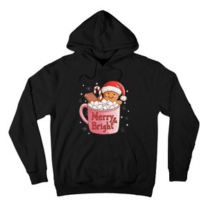 Funny Merry And Bright Christmas Gingerbread Man Hot Cocoa Gift Hoodie