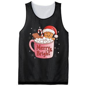 Funny Merry And Bright Christmas Gingerbread Man Hot Cocoa Gift Mesh Reversible Basketball Jersey Tank