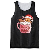 Funny Merry And Bright Christmas Gingerbread Man Hot Cocoa Gift Mesh Reversible Basketball Jersey Tank