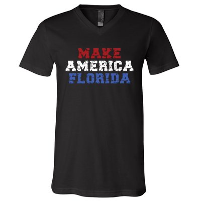 Funny Make America Florida Desantis 2024 Election Sarcastic V-Neck T-Shirt