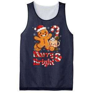 Funny Merry And Bright Christmas Gingerbread Man Hot Cocoa Mesh Reversible Basketball Jersey Tank