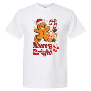 Funny Merry And Bright Christmas Gingerbread Man Hot Cocoa Garment-Dyed Heavyweight T-Shirt