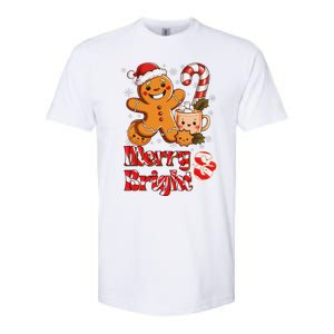 Funny Merry And Bright Christmas Gingerbread Man Hot Cocoa Softstyle CVC T-Shirt