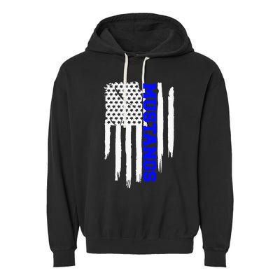 Friendswood Mustangs American Flag Garment-Dyed Fleece Hoodie