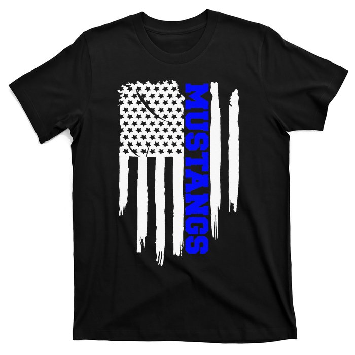 Friendswood Mustangs American Flag T-Shirt