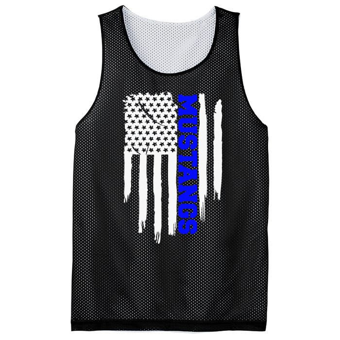 Friendswood Mustangs American Flag Mesh Reversible Basketball Jersey Tank