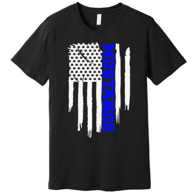 Friendswood Mustangs American Flag Premium T-Shirt