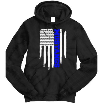 Friendswood Mustangs American Flag Tie Dye Hoodie