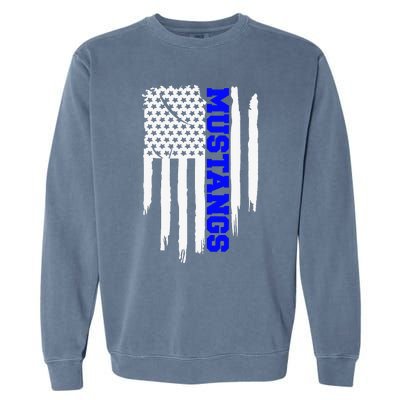 Friendswood Mustangs American Flag Garment-Dyed Sweatshirt