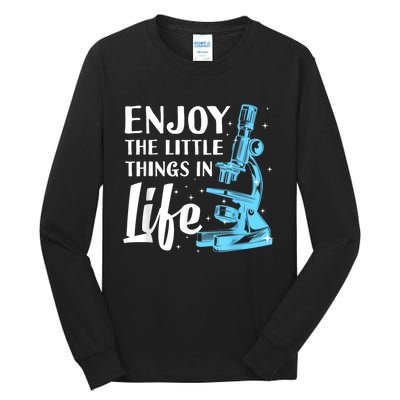 Funny Microscope Art For Women Biology Nerd Science Lab Tall Long Sleeve T-Shirt