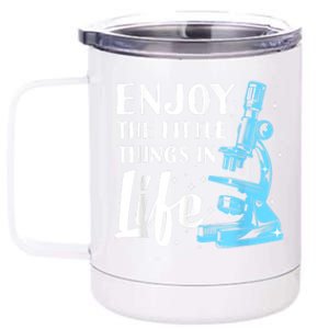 Funny Microscope Art For Women Biology Nerd Science Lab 12 oz Stainless Steel Tumbler Cup