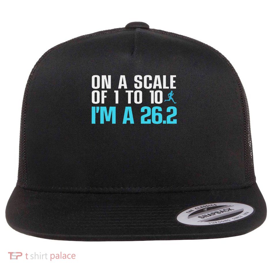 Funny Marathon Art Women Marathon Finisher 26.2 Running Flat Bill Trucker Hat