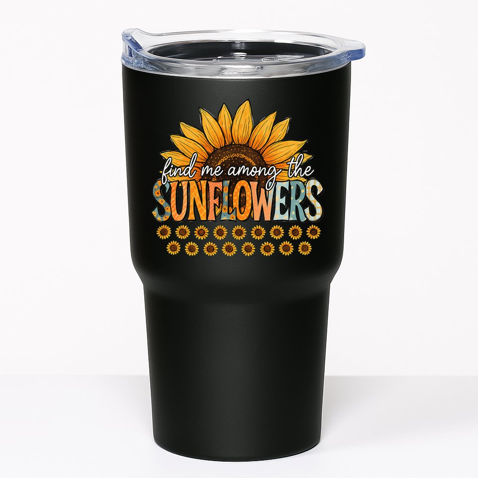 Find Me Among The Sunflowers Vintage Flower Summer Vibes Tumbler
