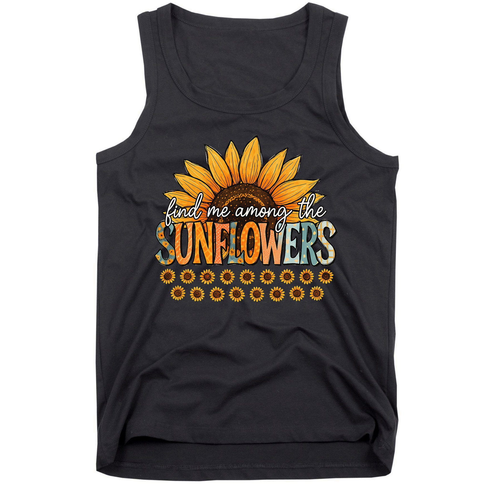 Find Me Among The Sunflowers Vintage Flower Summer Vibes Tank Top