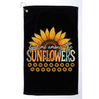 Find Me Among The Sunflowers Vintage Flower Summer Vibes Golf Towel