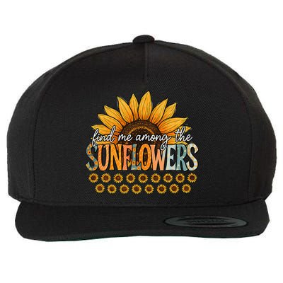 Find Me Among The Sunflowers Vintage Flower Summer Vibes Wool Snapback Cap
