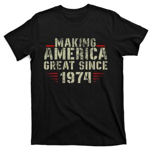 Funny Making America Great Since 1974 Design 48th Birthday T-Shirt