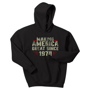 Funny Making America Great Since 1974 Design 48th Birthday Kids Hoodie