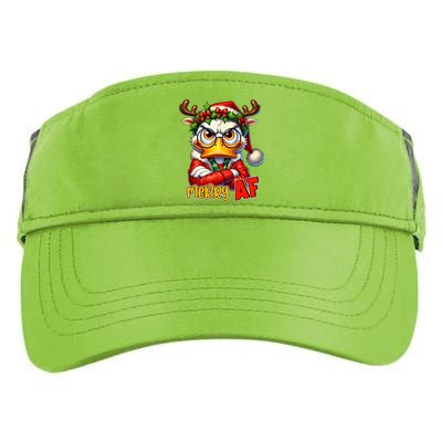 Funny Merry Af Sarcastic Grumpy Duck Christmas Adult Drive Performance Visor