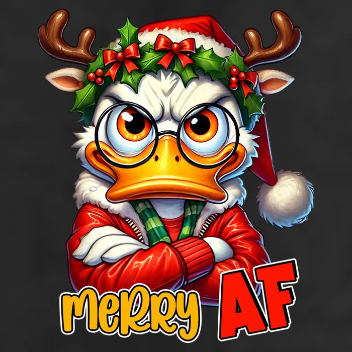 Funny Merry Af Sarcastic Grumpy Duck Christmas Cool Comfort Performance Bucket Hat