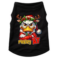 Funny Merry Af Sarcastic Grumpy Duck Christmas Doggie Tank