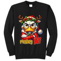 Funny Merry Af Sarcastic Grumpy Duck Christmas Sweatshirt