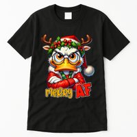 Funny Merry Af Sarcastic Grumpy Duck Christmas Tall T-Shirt