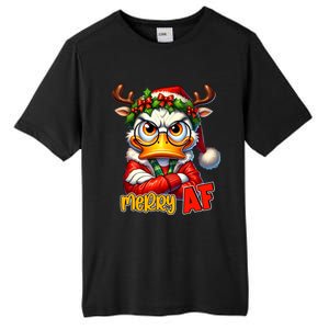 Funny Merry Af Sarcastic Grumpy Duck Christmas Tall Fusion ChromaSoft Performance T-Shirt