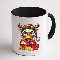 Funny Merry Af Sarcastic Grumpy Duck Christmas Mug