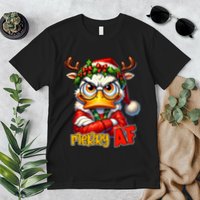 Funny Merry Af Sarcastic Grumpy Duck Christmas Premium T-Shirt