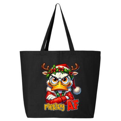 Funny Merry Af Sarcastic Grumpy Duck Christmas 25L Jumbo Tote