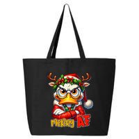Funny Merry Af Sarcastic Grumpy Duck Christmas 25L Jumbo Tote