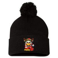 Funny Merry Af Sarcastic Grumpy Duck Christmas Pom Pom 12in Knit Beanie